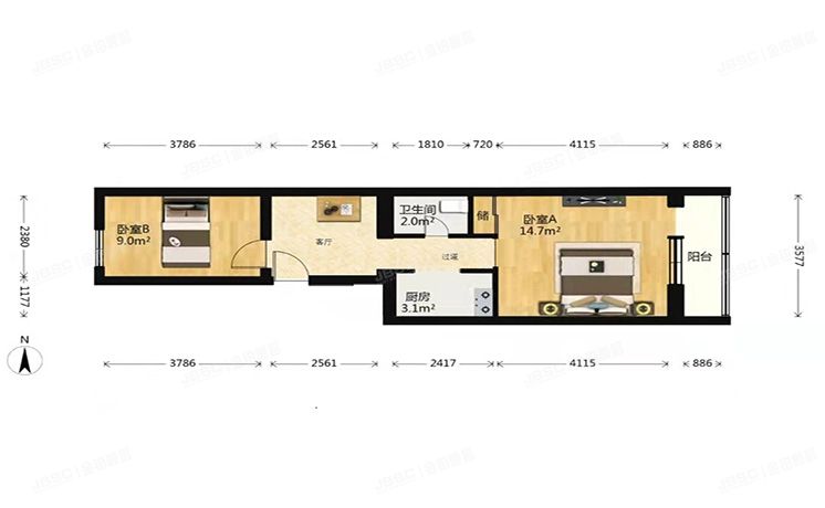海淀区 索家坟12号楼5层5门9号（索家坟）