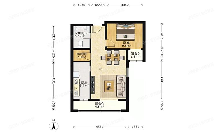 丰台区 兆丰园三区1号楼11层1单元1106号（华富丽苑）