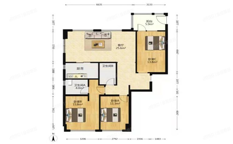 通州区 江米店街1号院4号楼24层2单元2403（通州富力中心）公寓