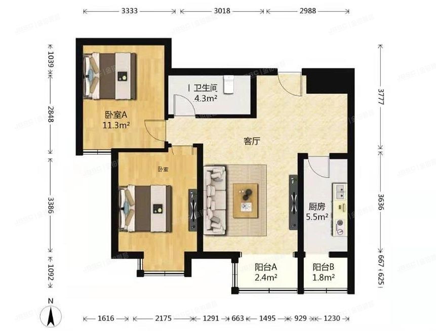 大兴区 枣园巷2号院5号楼13层2单元1303（枣园尚城南区）