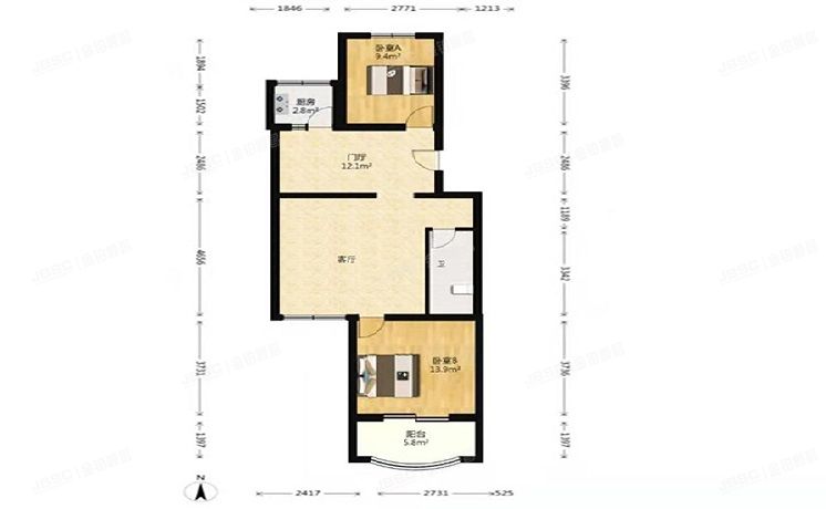 房山区 窦店镇金鑫苑7号楼4层1单元402（金鑫苑小区）