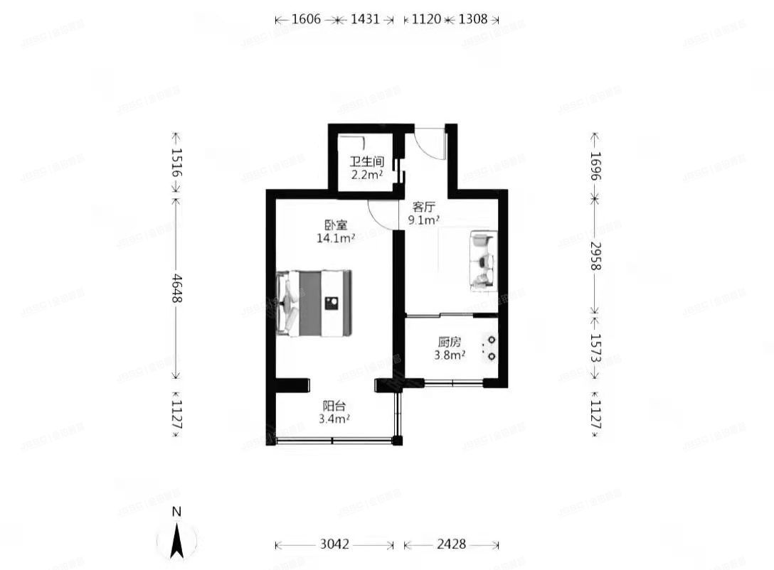 房山区 北关东里7号楼3层3-332号（城北社区）