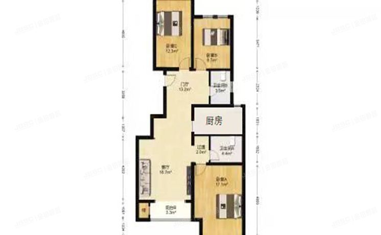 怀柔区 雁栖镇雁舞园10号楼10层1单元1002（柏泉山庄）定向安置房