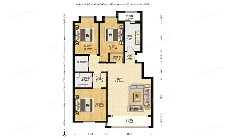 丰台区 益辰欣园2号楼6层3-601号（益辰欣园）