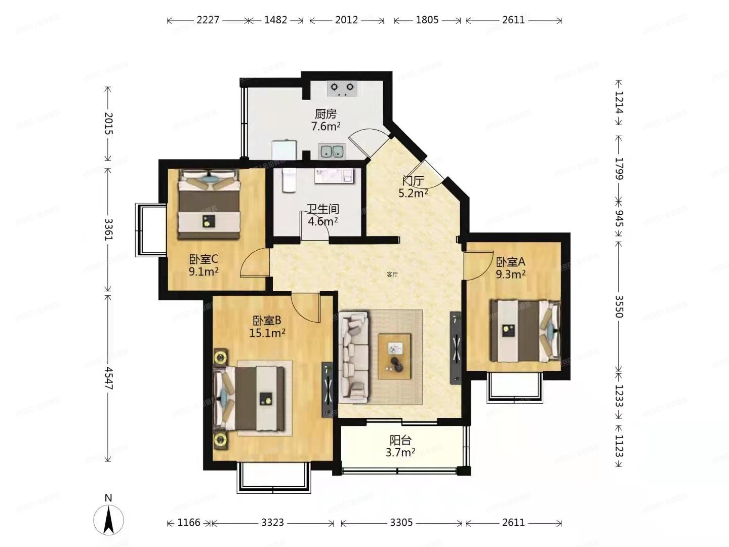 大兴区 郁花园一里15号楼6层5-602（郁花园一里）