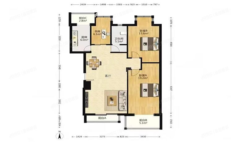 大兴区 丽园B区22号楼5单元202室