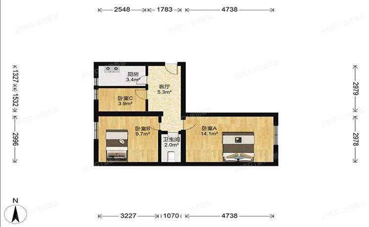 东城区 兴化东里16号楼4层2单元403号（化工大院）房改房