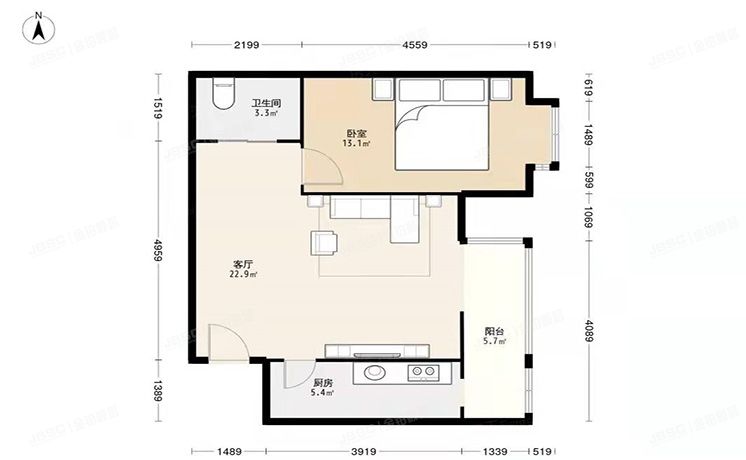 西城区 马连道路6号院4号楼4层2单元507号（格调小区）