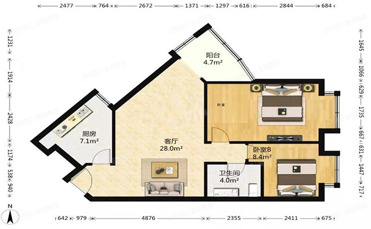 通州区 富河园4号楼4层D单元D0404（碧水明珠）