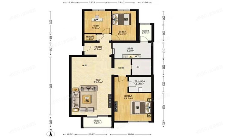 昌平区 回龙观镇龙腾苑二区11号楼1层2单元102（龙腾苑二区）