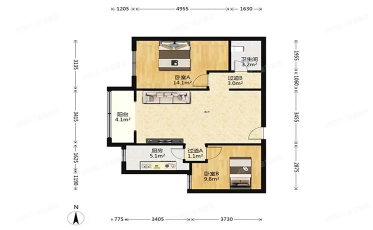 通州区 京洲园327号楼16层6单元1602号（大方居）
