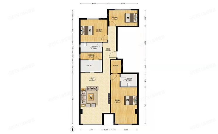 朝阳区 芳园南里9号院6号楼9层3单元3-1001（上东8号）