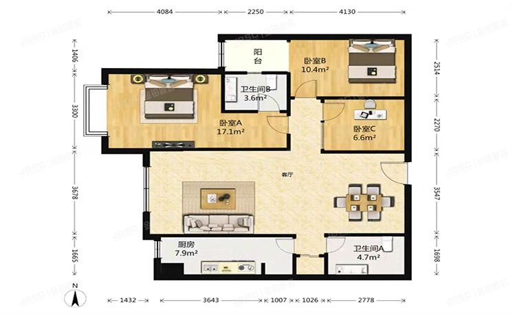 通州区 八里桥南街68号7号楼5层1单元607（京贸国际公寓）