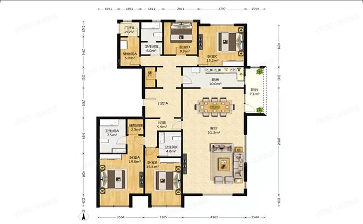 通州区 玉兰湾35号楼21层1单元2101
