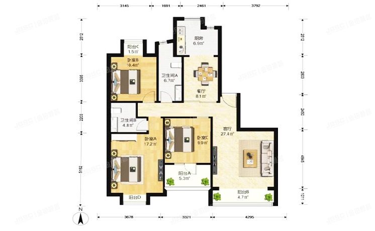 朝阳区 百子湾西里109号楼24层1单元2402（金都杭城二期）