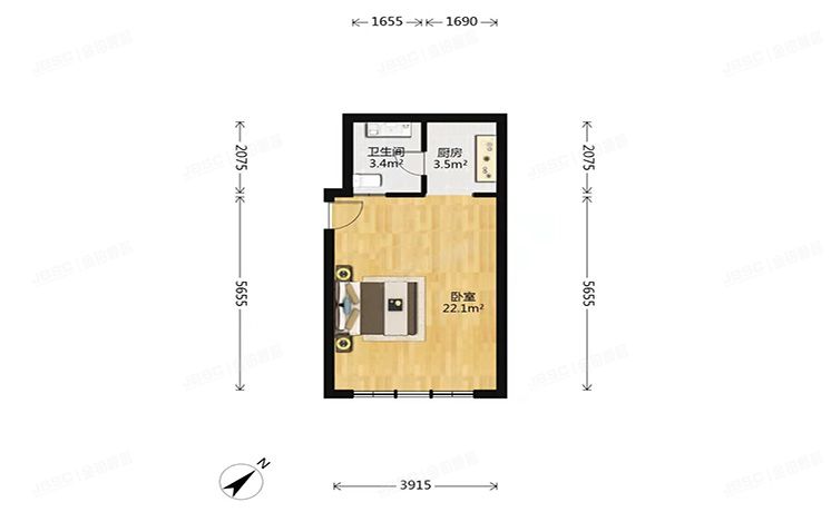 丰台区 西四环南路103号院2号楼23层2603（设计师广场）