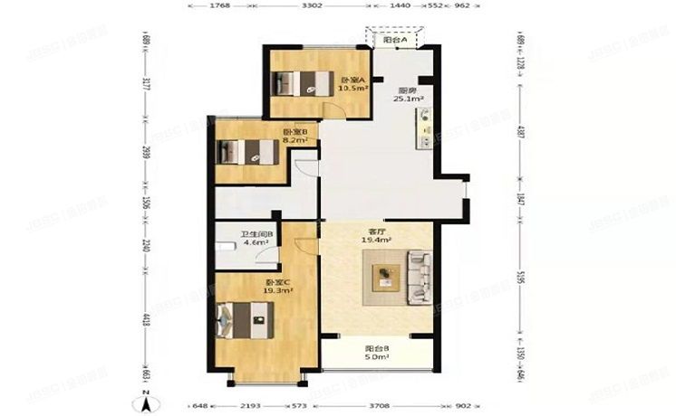 西城区 莲花河胡同2号院1号楼12层1单元1207（丽水莲花）