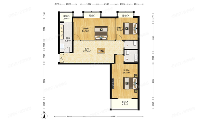 东城区 广渠门南小街3号楼15层2单元1807（领行国际）