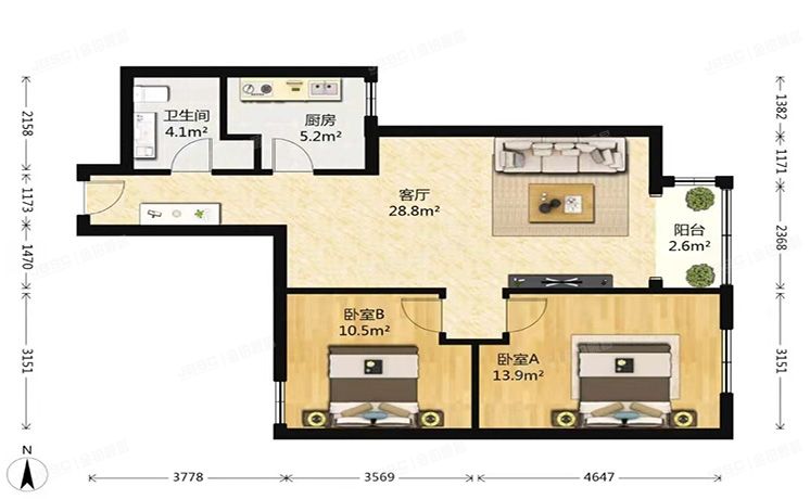 通州区 京洲园330号楼6层3单元603号（大方居）限价商品房