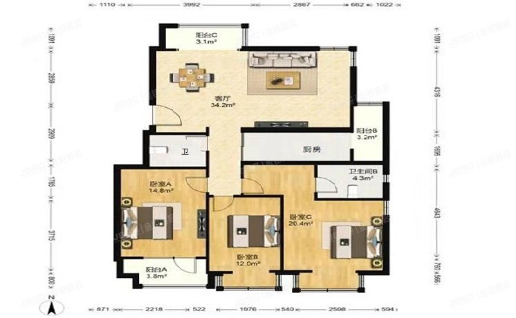 大兴区 开泰东里1号楼8层1单元801（金色漫香林）