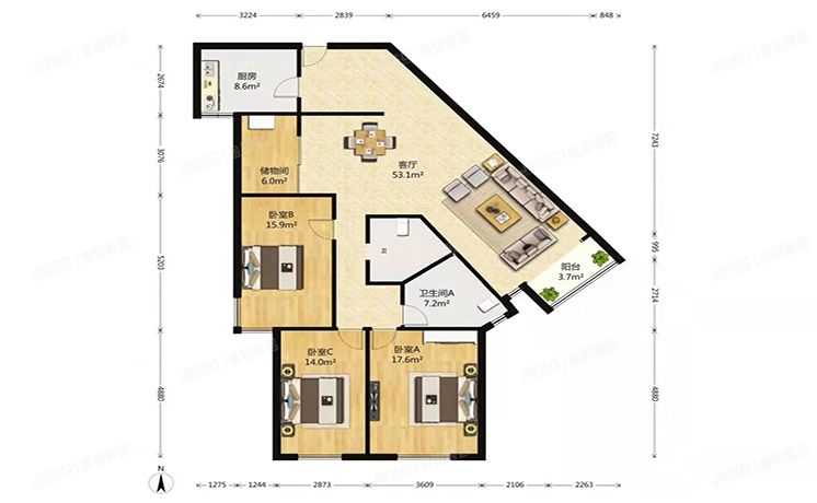 海淀区 北洼路9号世纪新景园1号楼13层16F（世纪新景园）