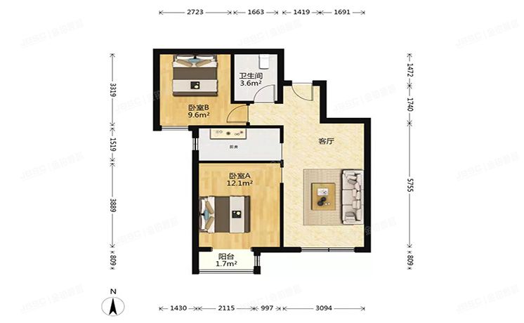 朝阳区 和敬路4号院21号楼9层1单元903室（福润四季）