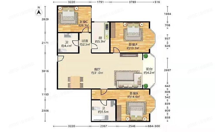东城区 西花市南里西区10号楼10层2单元1008（新景家园）
