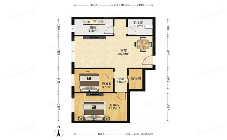 丰台区 宋庄路26号院13号楼2层3单元203号（红狮家园）