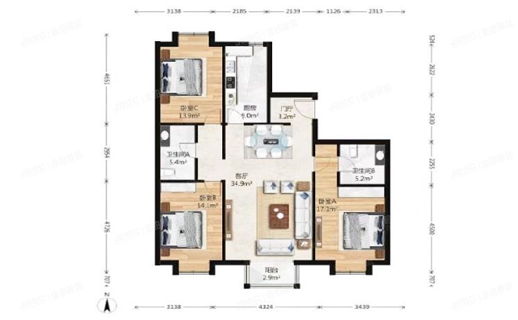 丰台区 万芳园二区13号楼5层7单元502（万年花城）