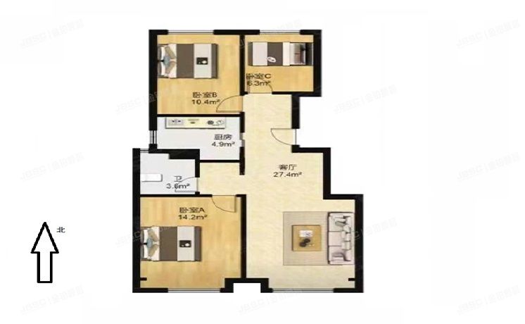 房山区 长阳镇悦都新苑一区2号楼7层1单元701（首创新悦都）