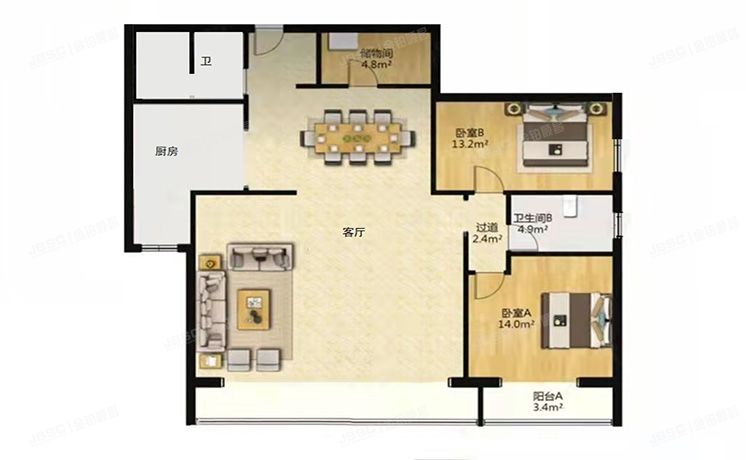 海淀区 罗庄北里锦秋家园9号楼22层2204（锦秋知春）