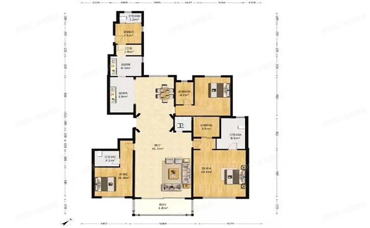 朝阳区 清林东路2号院2号楼3层2单元301号、302号、303号（万达大湖公馆）