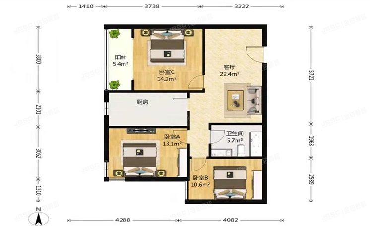 朝阳区 京通苑26号楼18层2001号（京通苑阳光华苑）
