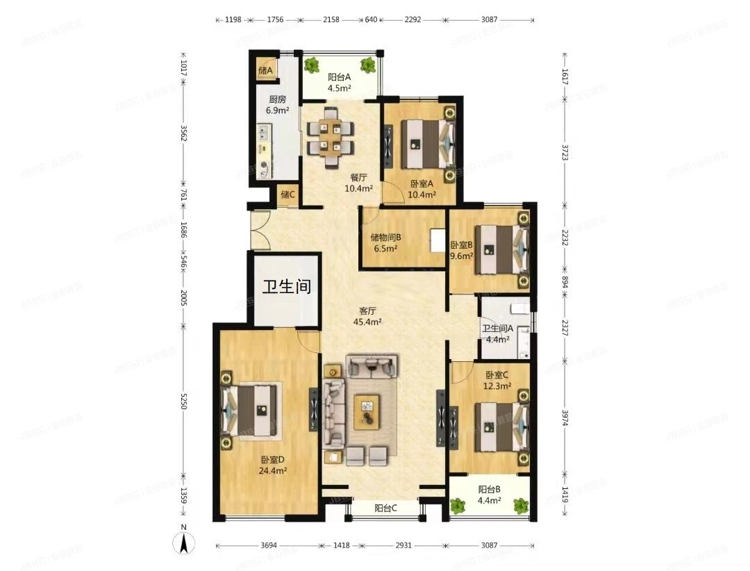 海淀区 远大路上河村二区5号楼5层2-501室（鲁艺上河村二区）