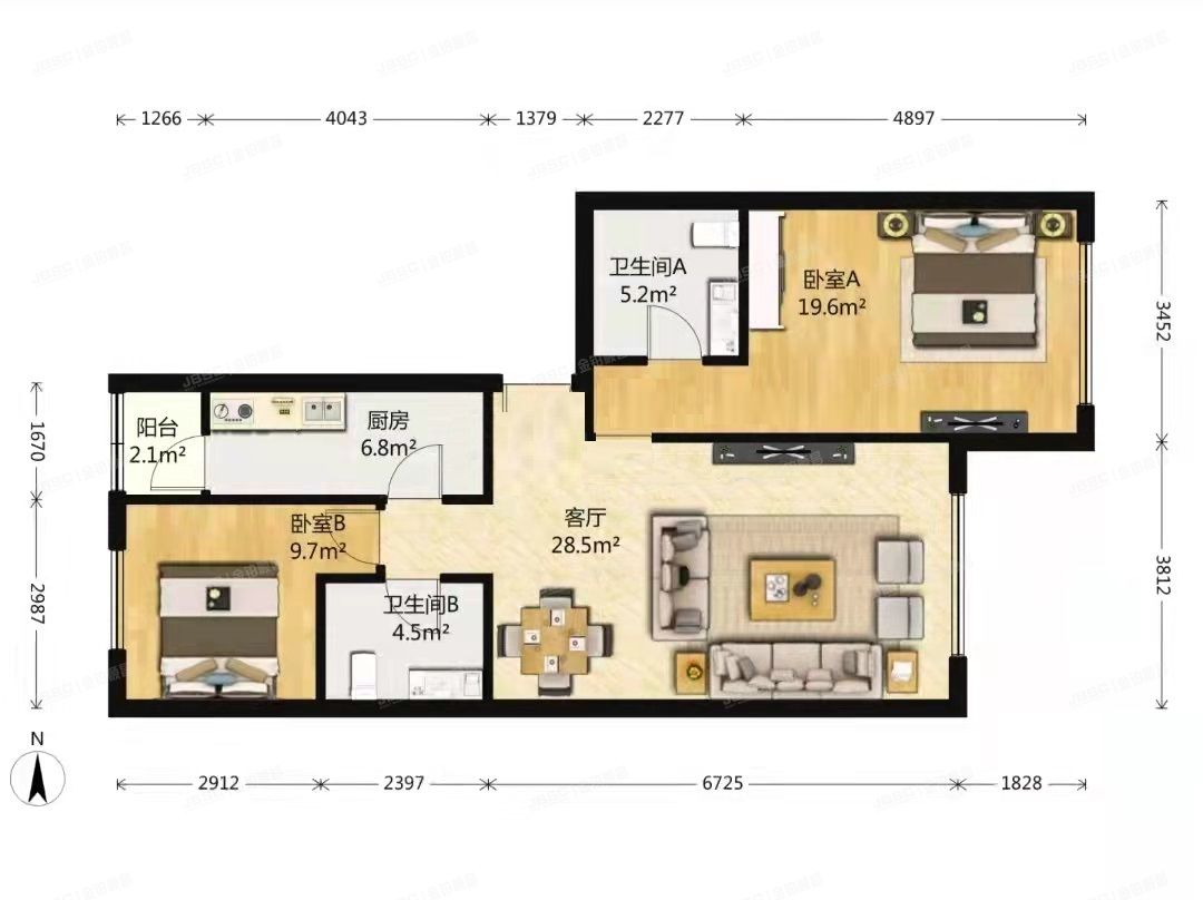 海淀区 永定路乙1号院14号楼4层7单元501（乐府江南）
