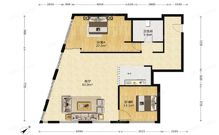 东城区 香河园街1号院北区5号楼19层2205号（万国城MOMA）