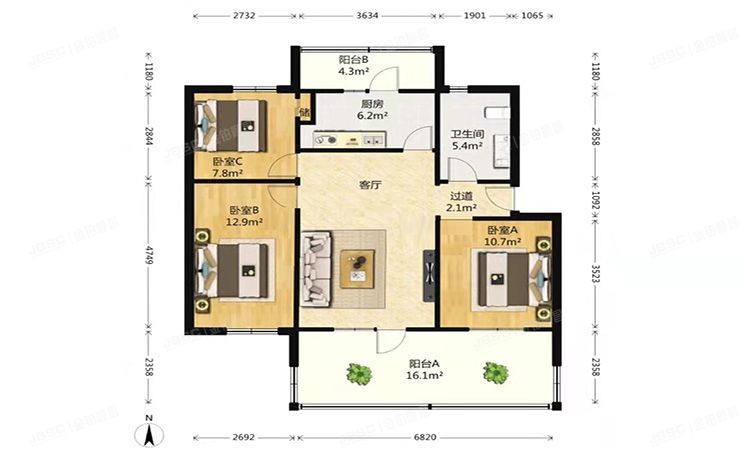 通州区 宋庄镇疃里新村22号楼（实地1单元）3层132室（疃里庄园）