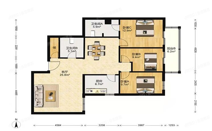 海淀区 三才堂水清木华园1号楼3层302（水清木华园）