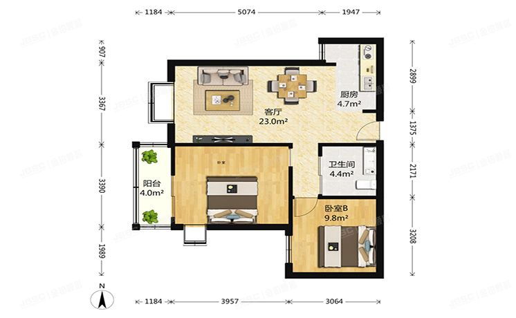 丰台区 丰华苑7号楼3层307室（庄维花园）