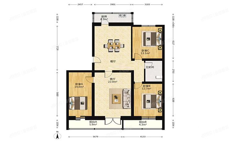 昌平区 昌平镇东关南里小区33号楼2层3单元3（东关南里）