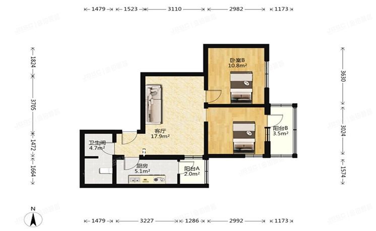 海淀区 安宁里小区南区2号楼3层0309室（安宁里小区）