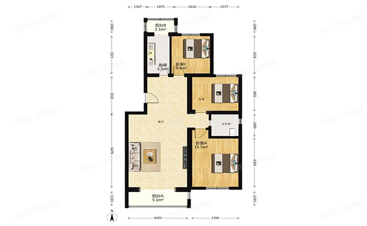 顺义区 港馨家园48号楼5层二单元501（港馨家园）