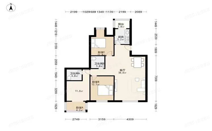 大兴区 丽园B区10号楼2层1单元202（丽园B区）