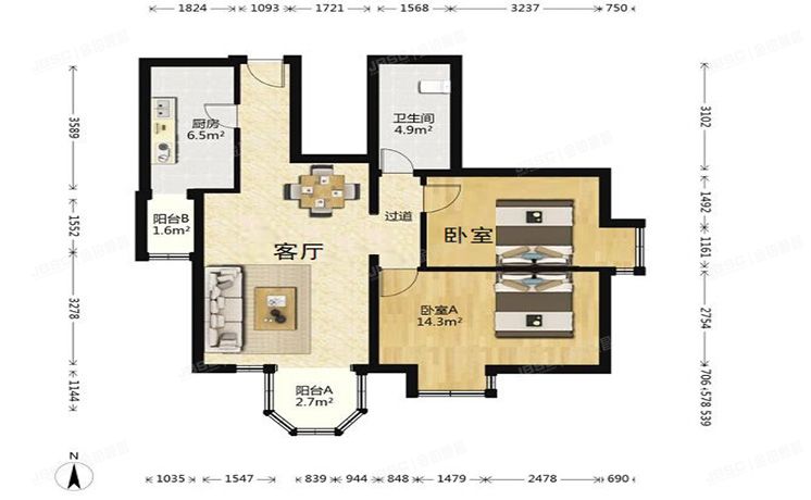 丰台区 邻枫路5号院4号楼20层2006号（怡锦园）