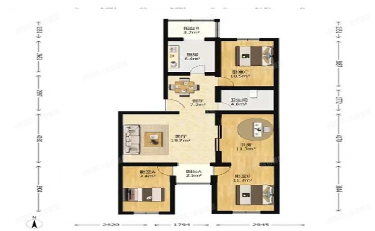 大兴区 黄村镇双河北里19号楼5层4-501（双河北里）