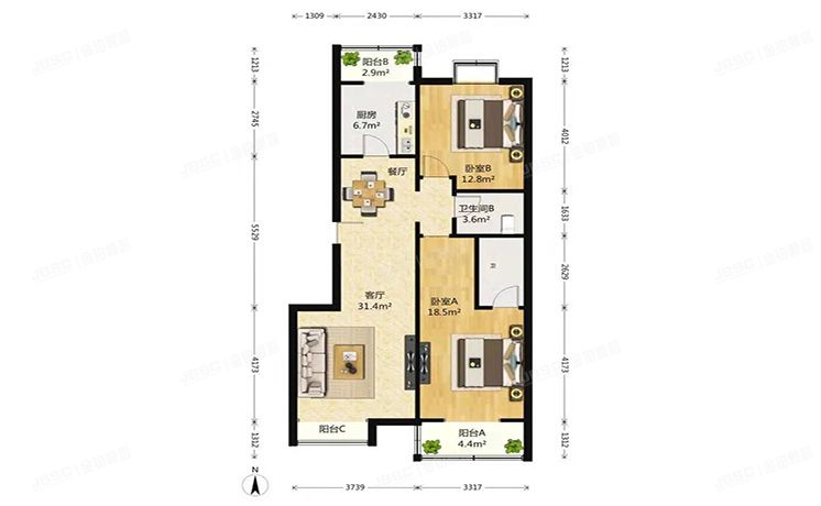 丰台区 西局欣园南区4号楼3层2单元301（西局欣园南区）