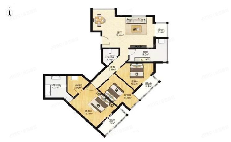 朝阳区 东四环北路88号8号楼21层一单元2501（观湖国际）
