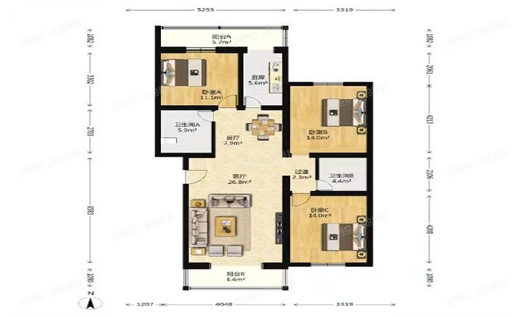 房山区 良乡地区苏庄三里8号楼2层2-202（建鑫园三里）