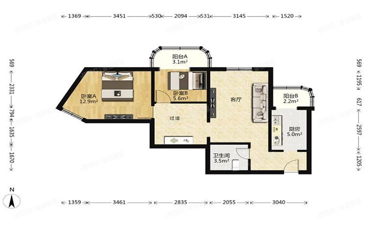 朝阳区 紫绶园3号楼4层405号