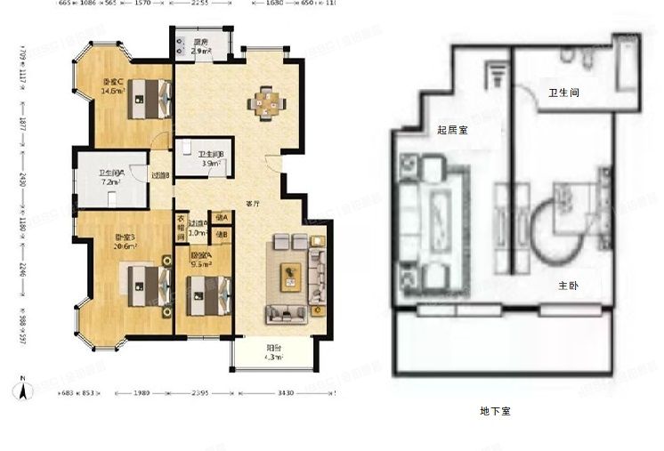 海淀区 美丽经典园6号楼1门1-101室（美丽经典园）